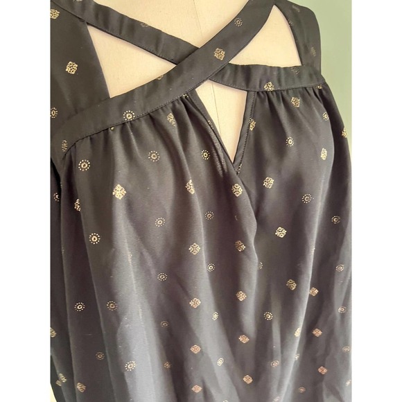Ci Sono Black and Gold Long Sleeve Blouse Large - Picture 5 of 7